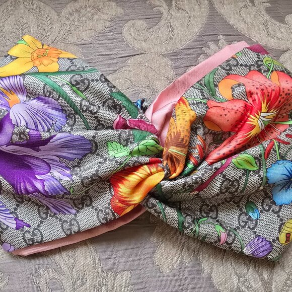 GG Flora print silk headband - Picture 1 of 4